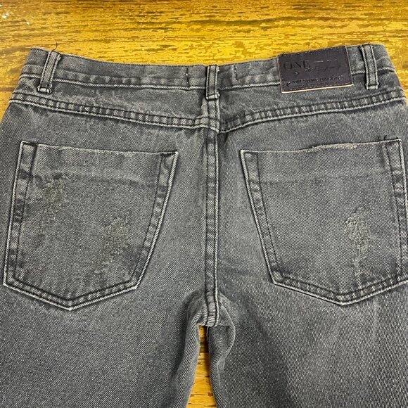 One x One Teaspoon Awesome Baggies Distressed Jeans Black Sz 27 - Picture 6 of 10